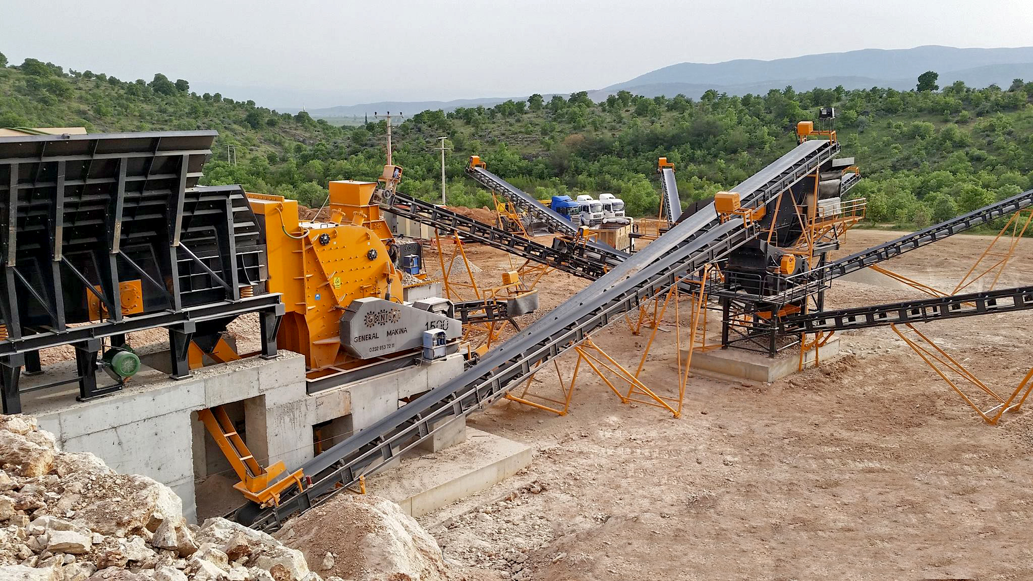 PDK 01 Primer Darbeli + GTK100 Tersiyer Kırıcı Sabit Kırma Eleme Tesisi - Manisa/Türkiye